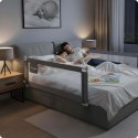 Barierka ochronna do łóżka zabezpieczająca bramka blokada 160 cm Nukido NK-227 szara