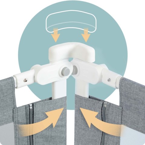 Barierka ochronna do łóżka zabezpieczająca bramka blokada 160 cm Nukido NK-227 szara