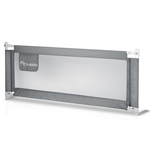 Barierka ochronna do łóżka zabezpieczająca bramka blokada 200 cm Nukido NK-227 szara