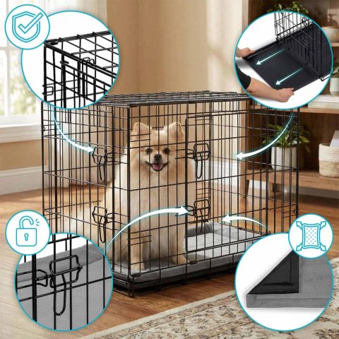 Metalowa klatka kennelowa dla psa + legowisko 75 x 45 x 54 cm PH-200