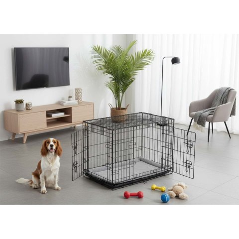 Metalowa klatka kennelowa dla psa + legowsko 91 x 57 x 62 cm PH-201