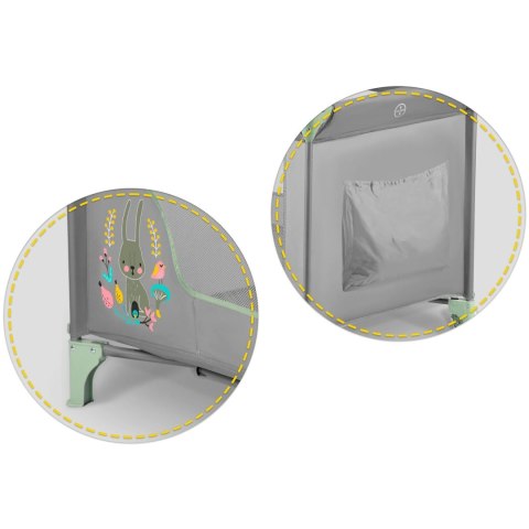 Łóżeczko turystyczne + materac + torba 125 x 65 x 78 cm RK-240 szaro-miętowe
