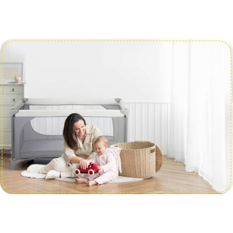 Łóżeczko turystyczne + materac + torba125 x 65 x 78 cm RK-240 jasno szare