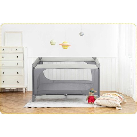 Łóżeczko turystyczne + materac + torba125 x 65 x 78 cm RK-240 jasno szare