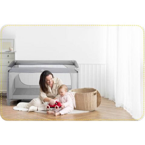 Łóżeczko turystyczne + materac + torba125 x 65 x 78 cm RK-240 szare