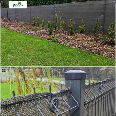 Siatka cieniująca 1,2x25m 140g/m2 + 50 zacisków szara