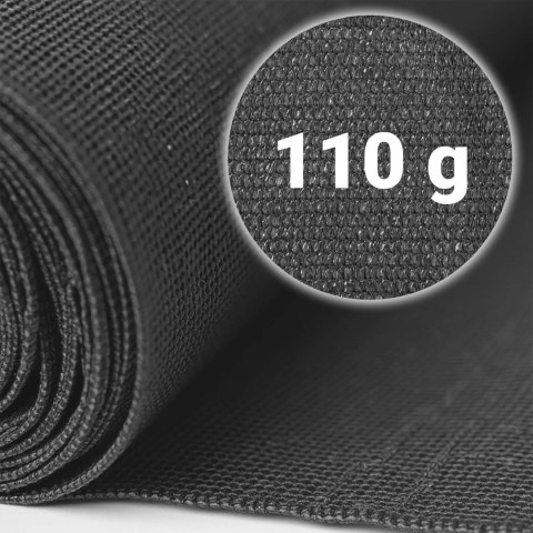 Siatka cieniująca 1,5x25m 110g/m2 + 50 zacisków szara