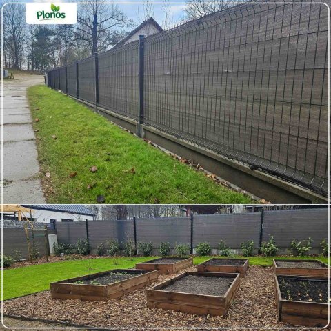 Siatka cieniująca 1,5x50m 110g/m2 + 50 zacisków szara