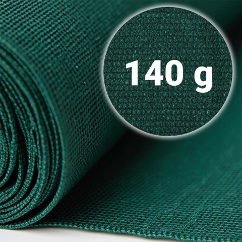Siatka cieniująca 1,5x50m 140g/m2 + 50 zacisków zielona