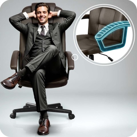 Fotel biurowy obrotowy Sofotel ciemny brąz