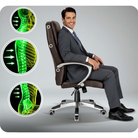 Fotel biurowy obrotowy Sofotel ciemny brąz