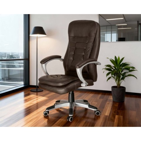 Fotel biurowy obrotowy Sofotel ciemny brąz
