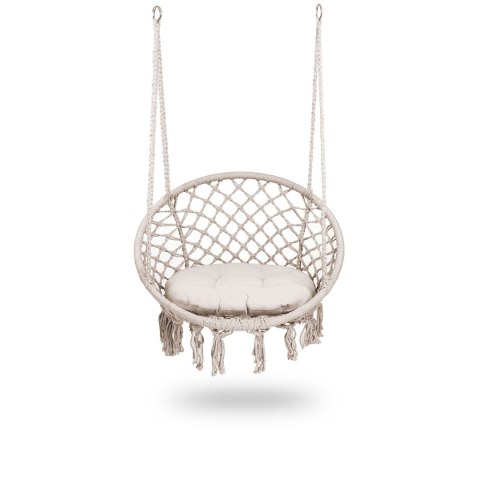 Fotel ogrodowy wiszący huśtawka BOHO beżowy