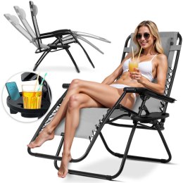 Leżak ogrodowy składany z poduszką Sofotel ChillWell szary