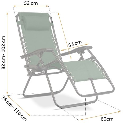 Leżak ogrodowy składany z poduszką Sofotel ChillWell zielony