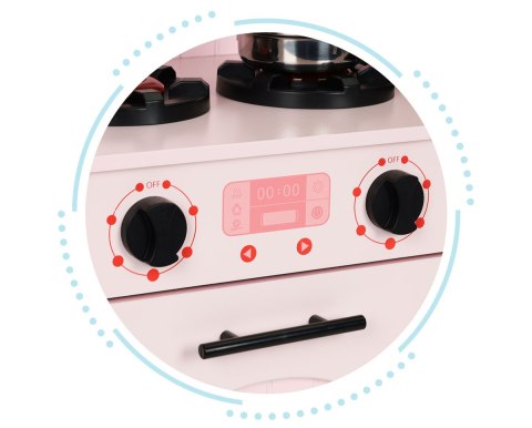 Drewniana kuchnia dla dzieci piekarnik palniki mikrofala akcesoria ECOTOYS ECOTOYS