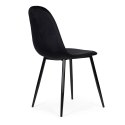Komplet 4 krzeseł welurowych krzesło do jadalni i salonu czarne ModernHome ModernHome