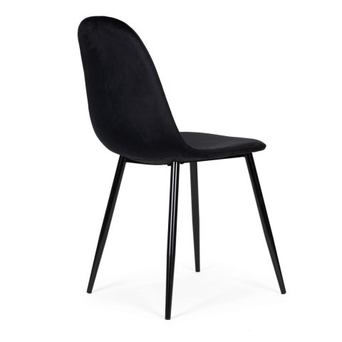 Komplet 4 krzeseł welurowych krzesło do jadalni i salonu czarne ModernHome ModernHome