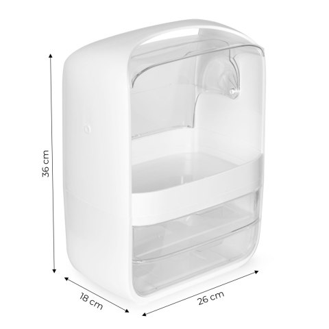 Organizer na kosmetyki skrzynka z szufladami - białe ModernHome