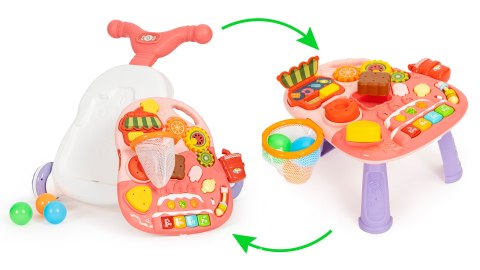 Pchacz interaktywny 2w1 chodzik i stolik edukacyjny z dźwiękami HUANGER