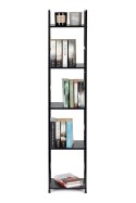 Regał drewniany nowoczesny metalowa rama LOFT 5 półek czarny ModernHome ModernHome