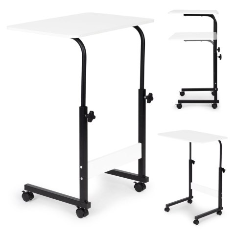 Stolik pod laptopa z kółkami biurko dostawiane do fotela kanapy biały ModernHome ModernHome