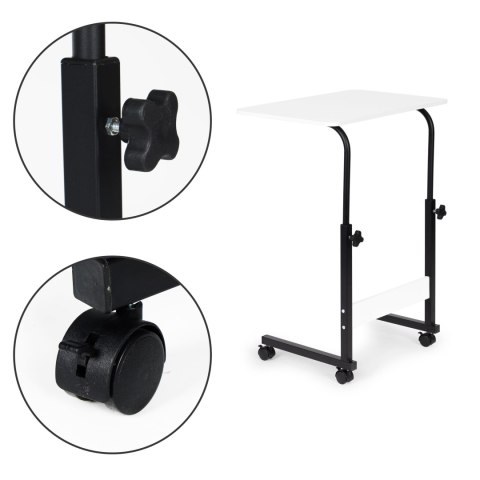 Stolik pod laptopa z kółkami biurko dostawiane do fotela kanapy biały ModernHome ModernHome