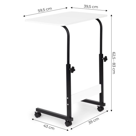 Stolik pod laptopa z kółkami biurko dostawiane do fotela kanapy biały ModernHome ModernHome