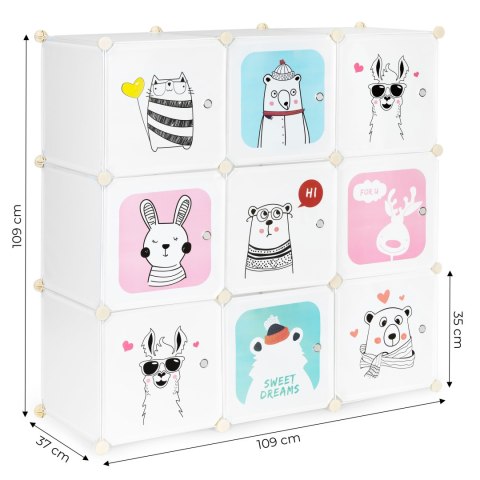 Szafka regał dla dzieci modułowa 9 półek dziecięca ModernHome