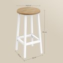 Taboret barowy - dąb sonoma / nogi białe