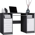 BIURKO DELTA ANTRACYT / BIAŁY 120 Cm 3 Szuflady Szafka Półki Do Biura Pokoju Na Laptop
