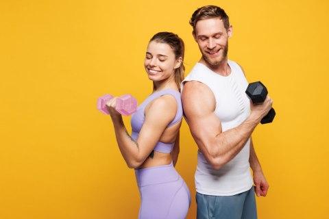 Hantle sześciokątne zestaw 2x4 kg ciężarki do ćwiczeń obciążniki fitness różowe ModernHome ModernHome
