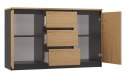 Komoda COSTA 1D3S/2D3S BA ANTRACYT DĄB ARTISAN