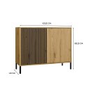 Komoda Front Ryflowany Szafka KAMARO 2D Slim / Gładki DĄB ARTISAN Lamele