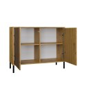 Komoda Front Ryflowany Szafka KAMARO 2D Slim / Gładki DĄB ARTISAN Lamele