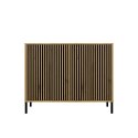 Komoda KAMARO 2D SLIM DĄB ARTISAN Lamele Front Ryflowany
