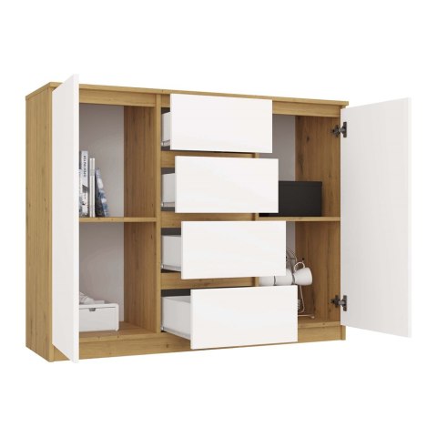 Komoda Malwa 2D4S 120 DĄB ARTISAN BIEL