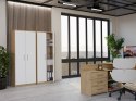 Regał Biurowy OLIV 2D 2 Drzwi Do Biura Do Gabinetu Salonu DĄB ARTISAN BIEL