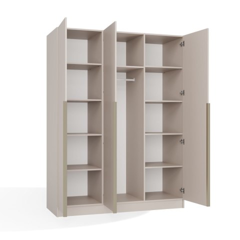 SZAFA SENSO 3D 150 CM 3 DRZWI ZŁOTE UCHWYTY DO SALONU SYPIALNI KASZMIR BEŻ