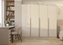 SZAFA SENSO 4D 200 CM 4 DRZWI ZŁOTE UCHWYTY DO SALONU SYPIALNI KASZMIR BEŻ