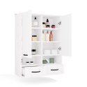 Szafka Łazienkowa Wisząca NINA W2D2P2S BIAŁY Regał 2 Drzwi 8 Półek 2 Szuflady