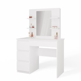 Toaletka MARINA 4P LUSTRO MIJAS LEWE 4 Szuflady 4 Półki BIAŁA Do Sypialni