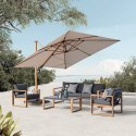Zestaw Mebli Ogrodowych Jadalnianych DUISBURG Sofa Fotel Stolik ANTRACYT / BRĄZOWY