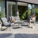 Zestaw Mebli Ogrodowych VIBE 4 Częściowy Fotele Sofa Stolik SZARY
