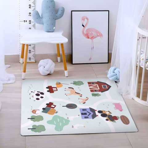 Duża mata piankowa EVA dla dzieci Farma 90,5x90,5 cm 21 el. ECOTOYS ECOTOYS