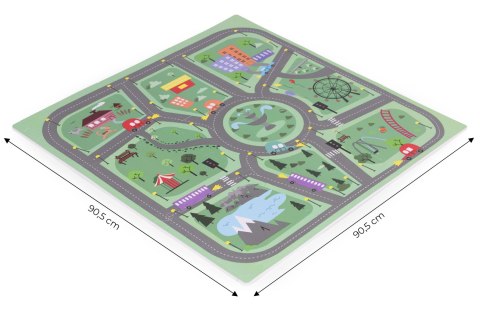 Duża mata piankowa EVA dla dzieci Miasto 90,5x90,5 cm 21 el. ECOTOYS ECOTOYS
