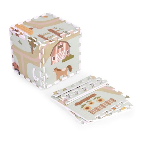 Duża mata piankowa EVA dla dzieci farma 90,5x90,5 cm 21 elementów ECOTOYS ECOTOYS