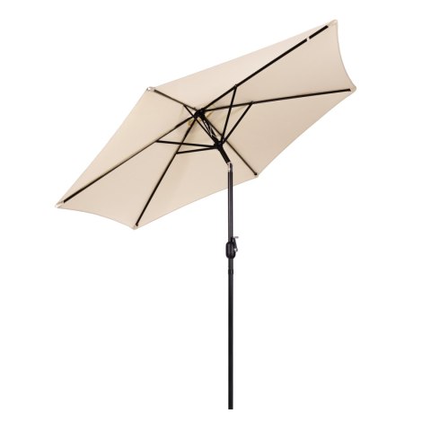 Duży parasol ogrodowy skośny łamany z korbą 6 żeber beżowy 270 cm MultiGarden MultiGarden