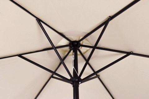 Duży parasol ogrodowy skośny łamany z korbą 6 żeber beżowy 270 cm MultiGarden MultiGarden