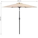 Duży parasol ogrodowy skośny łamany z korbą 6 żeber beżowy 270 cm MultiGarden MultiGarden